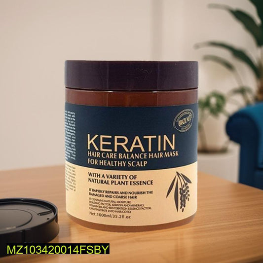 Keratin Hair Mask 1000ml For Damaged Hair Repair & Frizz Control